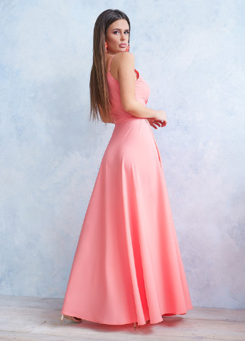 Рожева повсякденний сукня жіноча на запах ISSA PLUS однотонна