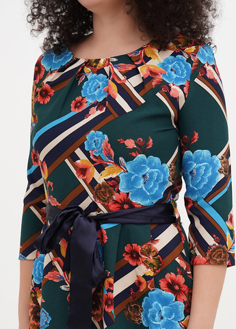 Темно-зеленое кэжуал платье футляр Imperial с цветочным принтом