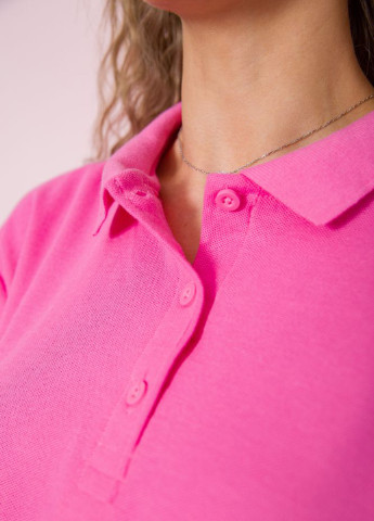 Фуксиновая (цвета Фуксия) женская футболка-поло Ager однотонная