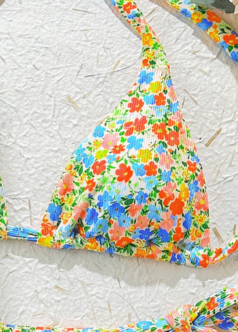 Комбинированный летний купальник (бюст, трусики) раздельный SHEIN