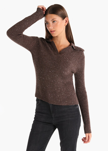 Коричневый зимний свитер пуловер Colin's