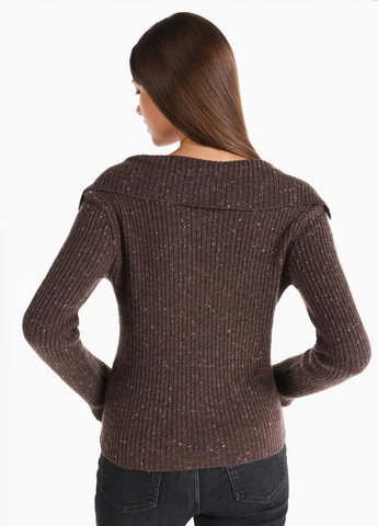 Коричневый зимний свитер пуловер Colin's