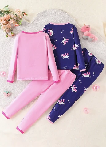 Комбінована зимня піжама (лонгслів, штани, 2 шт) SHEIN