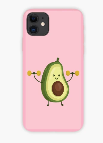 Чохол силіконовий Apple Iphone Xr Авокадо Фітнес (Avocado Fitness) Білий (8225-1394) MobiPrint (219517581)
