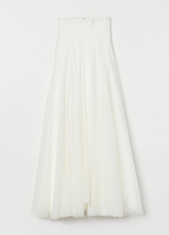 Белая кэжуал однотонная юбка H&M клешированная-солнце