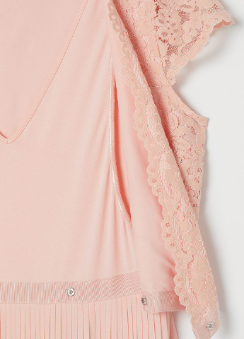 Персиковое вечернее платье для кормящих мам на запах, плиссированное H&M однотонное