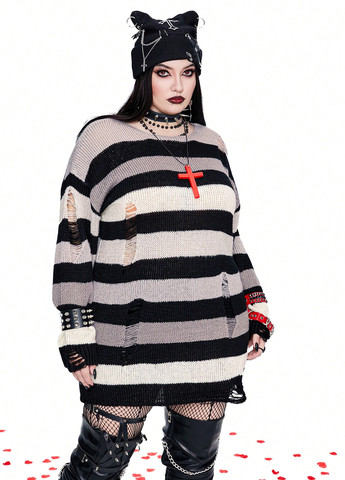 Комбинированный демисезонный джемпер джемпер SHEIN