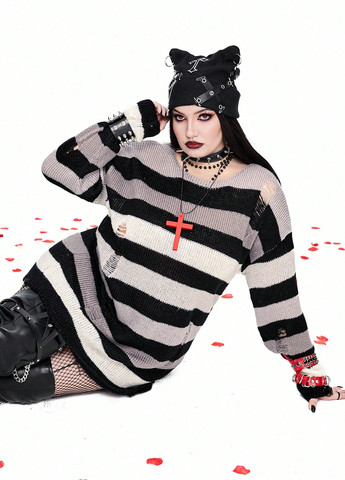 Комбинированный демисезонный джемпер джемпер SHEIN