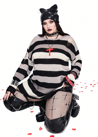 Комбинированный демисезонный джемпер джемпер SHEIN