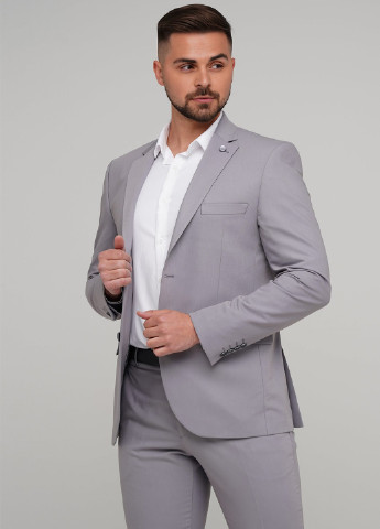 Світло-сірий демісезонний костюм (піджак, брюки) брючний Trend Collection