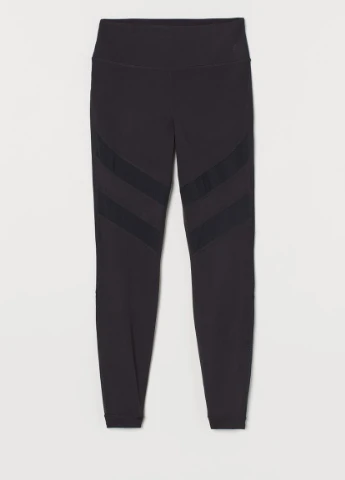 Черные демисезонные спортивные леггинсы с мембраной H&M