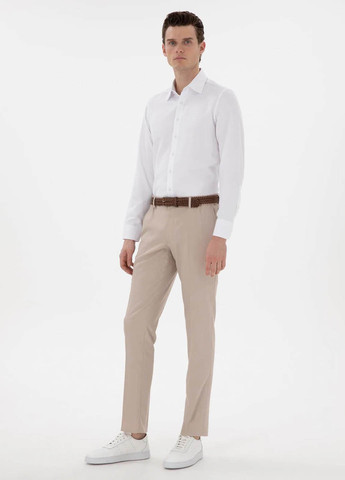 Белая классическая рубашка однотонная Pierre Cardin