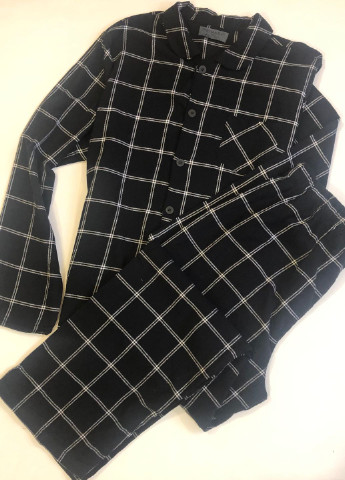Стильна чоловіча фланелева піжама Primark рубашка + брюки клітинка комбінована домашня бавовна