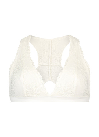 Белый бралетт бюстгальтер Hunkemoller без косточек кружево, полиамид