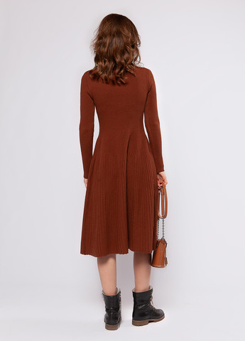 Світло-коричнева кежуал сукня плісована, кльош Sewel однотонна