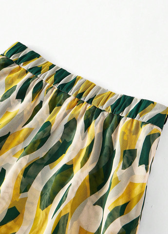 Разноцветная кэжуал с абстрактным узором юбка SHEIN а-силуэта (трапеция)