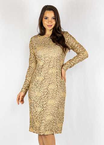 Золотий кежуал сукня футляр, з відкритою спиною Time of Style однотонна