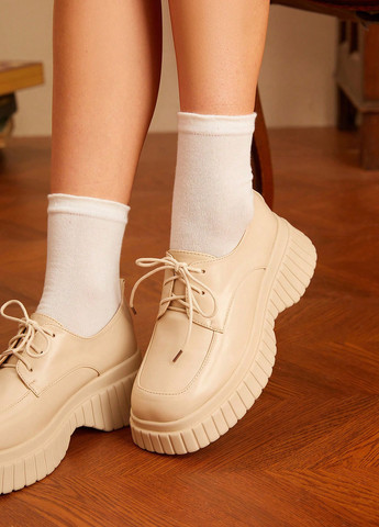 SHEIN Туфлі дербі кремовий з штучна шкіра, китай — демісезон (342722148)