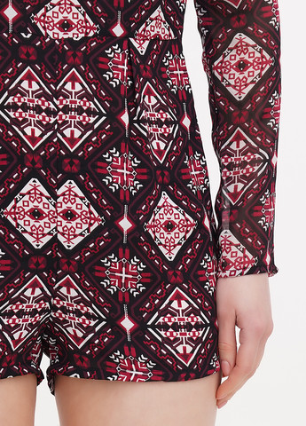 Комбінезон H&M комбинезон-шорты геометрический бордовый кэжуал полиэстер, шифон