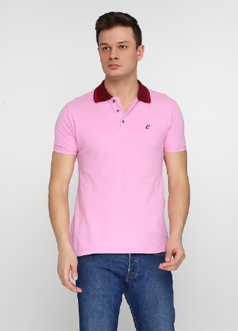 Светло-розовая футболка-поло для мужчин Chiarotex однотонная