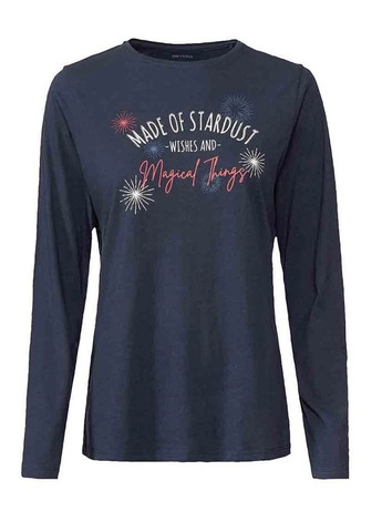 Темно-синяя всесезон пижама (лонгслив, брюки) лонгслив + брюки Esmara