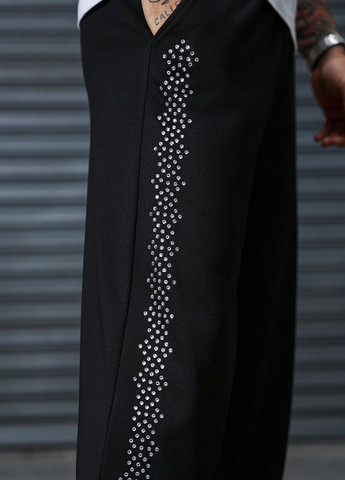 Черные спортивные демисезонные прямые брюки SHEIN