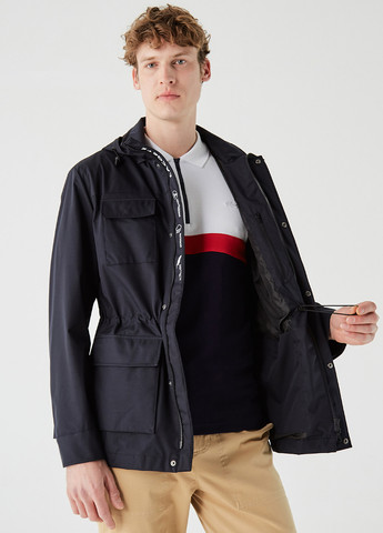 Темно-синяя демисезонная куртка Lacoste