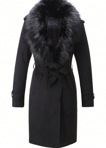 Черное демисезонное Пальто SHEIN