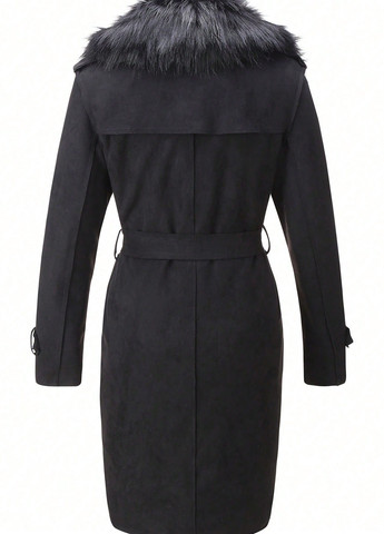 Черное демисезонное Пальто SHEIN