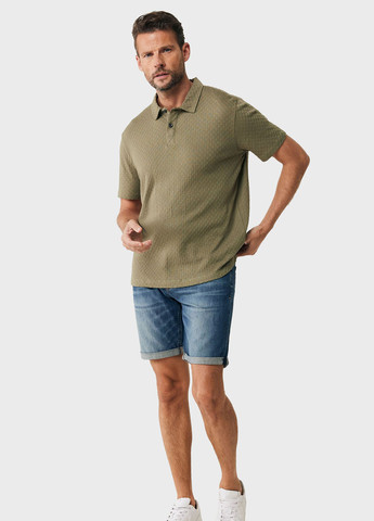 Оливковая футболка-поло для мужчин Mexx однотонная