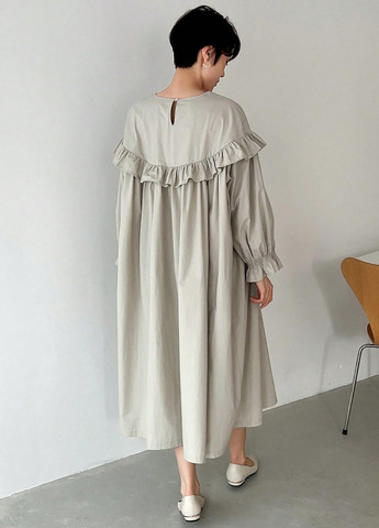 Сіро-бежева кежуал сукня оверсайз SHEIN однотонна