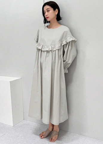 Сіро-бежева кежуал сукня оверсайз SHEIN однотонна