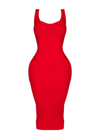 Червона кежуал сукня сукня-майка, футляр PrettyLittleThing однотонна