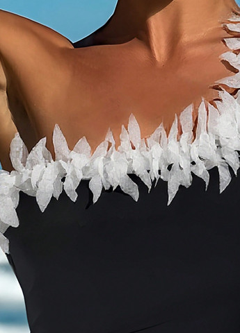 Чорний літній купальник танк, суцільний SHEIN