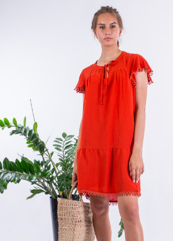 Оранжевое кэжуал платье а-силуэт Sarah Chole однотонное