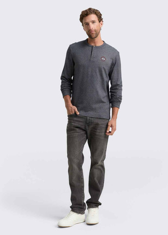 Лонгслів Tom Tailor логотип синій кежуали бавовна