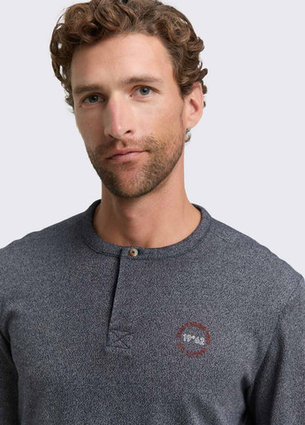 Лонгслів Tom Tailor логотип синій кежуали бавовна