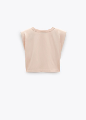 Персиковая летняя футболка Zara