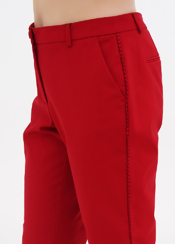 Темно-красные кэжуал демисезонные зауженные брюки Creation L