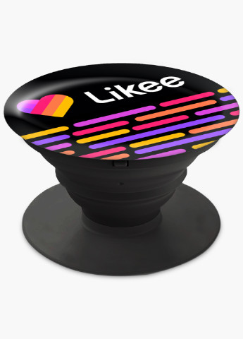 Попсокет (Popsockets) тримач для смартфону Лайк (Likee) (8754-1057) Чорний MobiPrint (216748270)