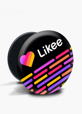 Попсокет (Popsockets) тримач для смартфону Лайк (Likee) (8754-1057) Чорний MobiPrint (216748270)