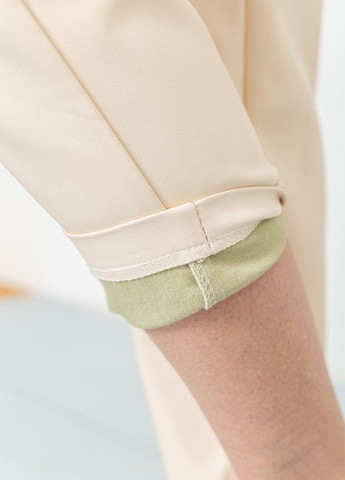 Светло-бежевые кэжуал демисезонные каррот брюки Ager
