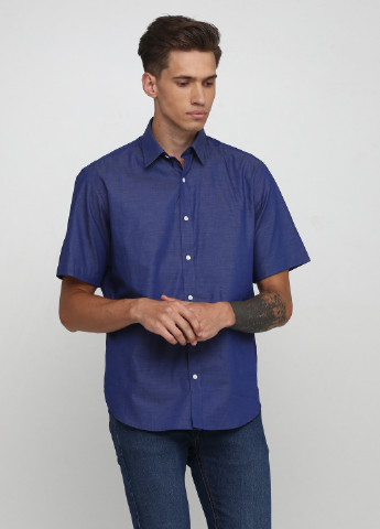 Синяя кэжуал рубашка однотонная Arrow
