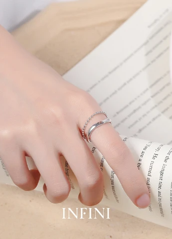 Кольцо серебряное Infini с бусинами (246597080)