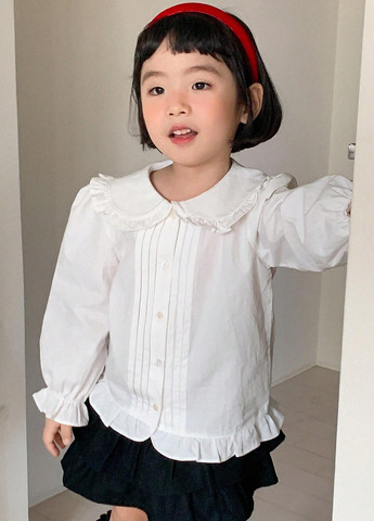 Белая однотонная блузка SHEIN демисезонная