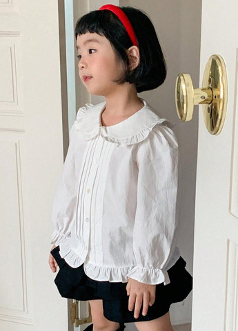 Белая однотонная блузка SHEIN демисезонная