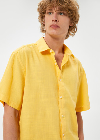 Желтая кэжуал рубашка однотонная KOTON