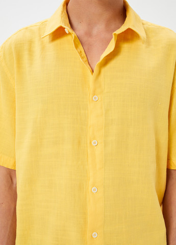 Желтая кэжуал рубашка однотонная KOTON