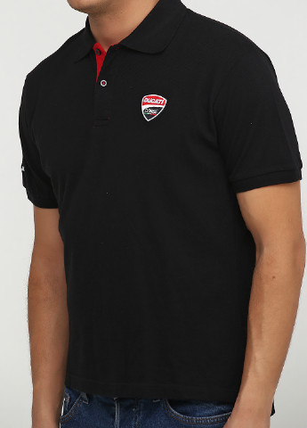 Черная футболка-поло для мужчин Ducati Corse с логотипом