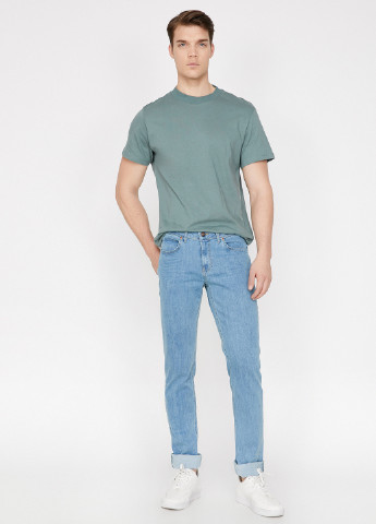 Штани KOTON однотонні блакитні джинсові